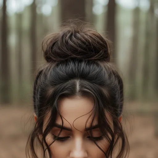 Dark brown, natural, loose messy