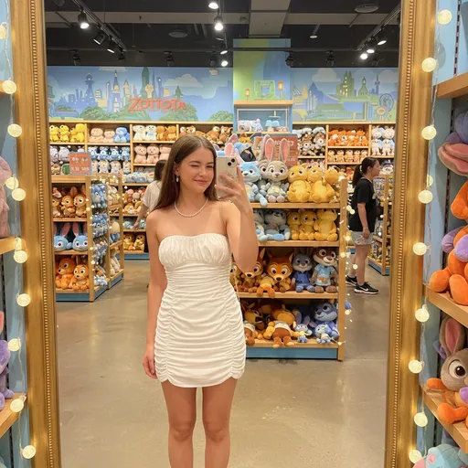 Beautiful young woman mirror selfie