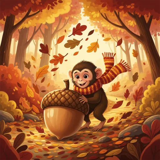 Tiny monkey wearing a knitted